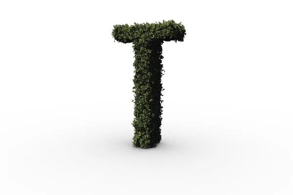 Letter t made of leaves — Stock Photo, Image