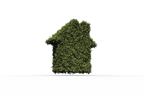 Hausform aus Blättern — Stockfoto