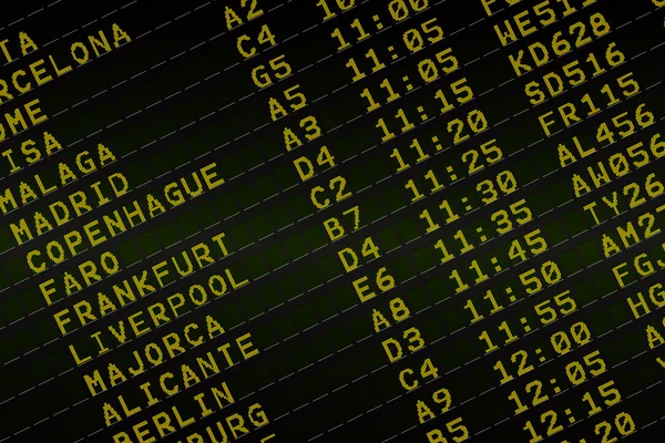 Černá letiště vzlety deska — Stock fotografie