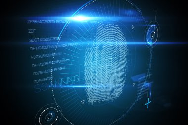 Digital security finger print scan clipart
