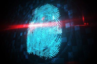 Digital security finger print scan clipart
