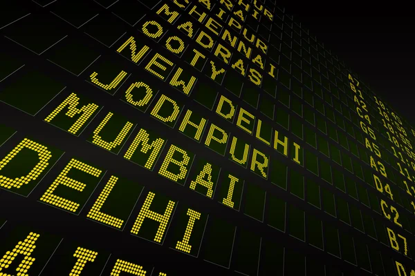 Black airport departures board — Stock Photo, Image