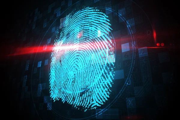 Digital security finger print scan — Stock Photo, Image