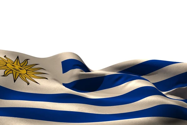 Ondulación de la bandera uruguay generada digitalmente — Foto de Stock