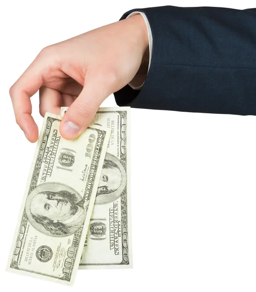 Hand holding hundred dollar bills — Stock Photo, Image
