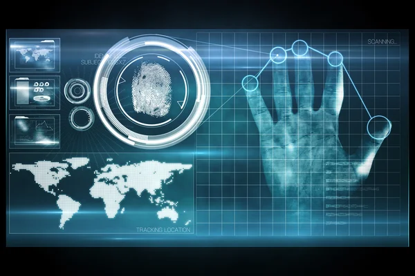 Digital security hand print scan — Stock Photo, Image