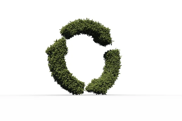 Символ вторичной переработки из листьев — стоковое фото