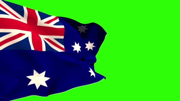 Large australia national flag blowing — Stock Video