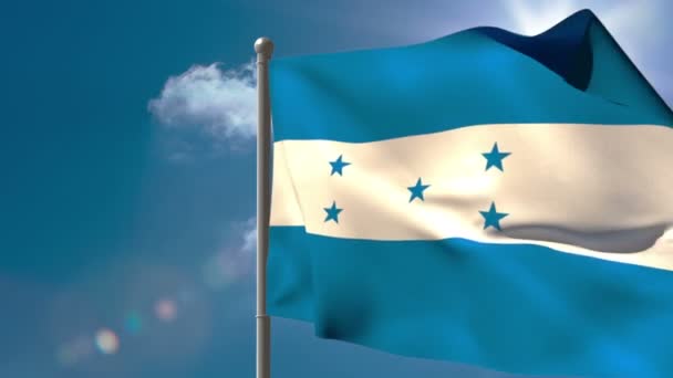 Honduras nationella flagga vajande — Stockvideo