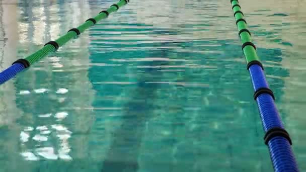 Schwimmbad mit Fahrbahnmarkierung — Stockvideo