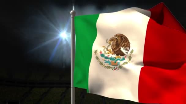 Mexico nationale vlag zwaaien — Stockvideo