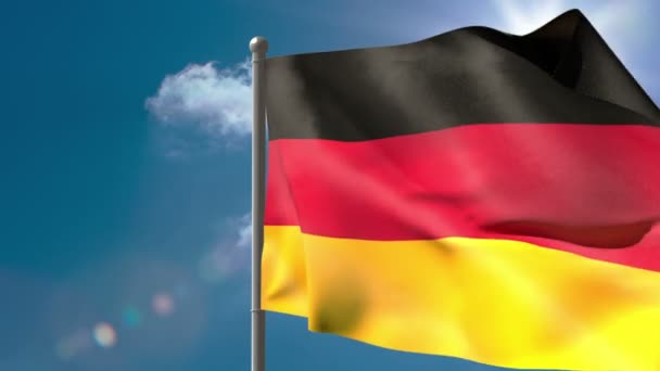 Bandeira nacional da Alemanha acenando — Vídeo de Stock