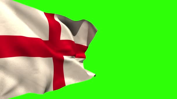 Large england national flag blowing — Stock Video
