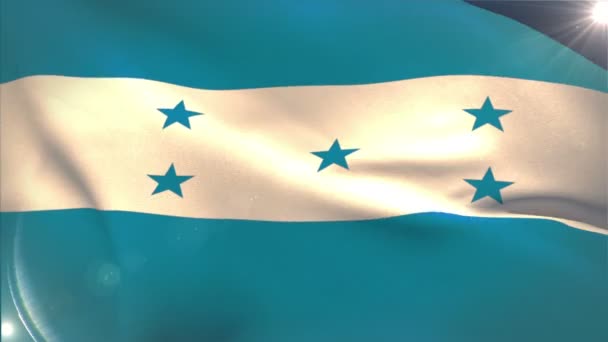 Bandera nacional honduras grande ondeando — Vídeo de stock