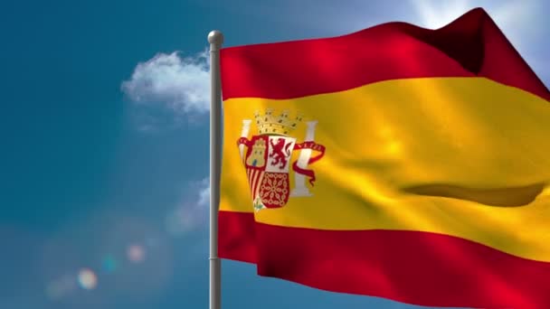 Spaniens Nationalflagge geschwenkt — Stockvideo