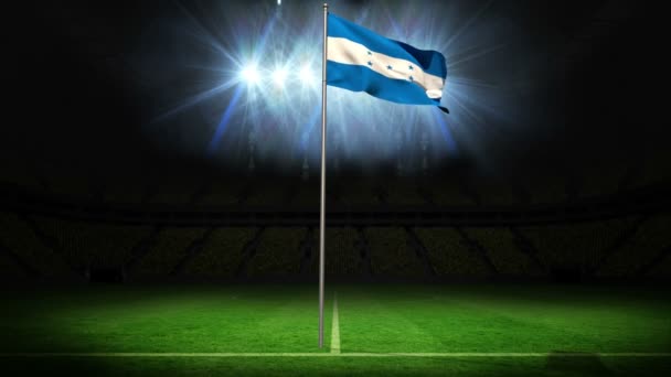 Honduras national flag waving on flagpole — Stock Video