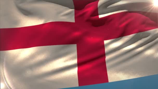 Large england national flag waving — Stock Video