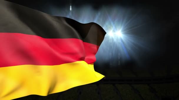 Grande bandiera nazionale tedesca sventola — Video Stock