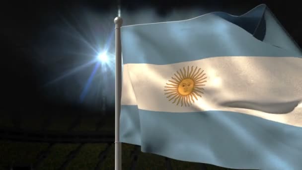 Bandera nacional argentina ondeando — Vídeo de stock