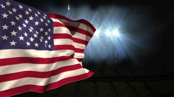 Große US-Nationalflagge geschwenkt — Stockvideo