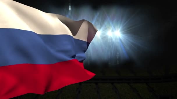 Large russia national flag waving — Stock Video