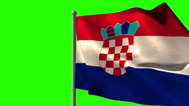 Croatie drapeau national agitant — Video