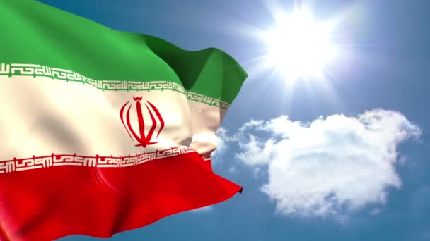 Iran nationale vlag zwaaien — Stockvideo