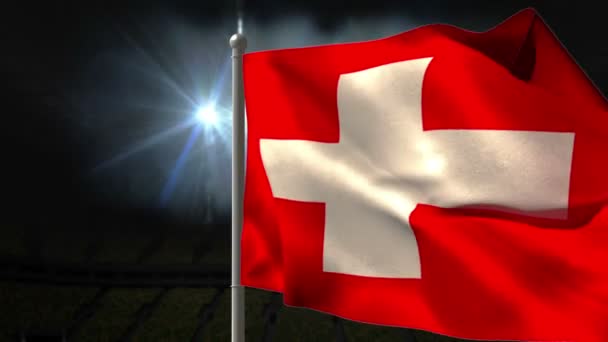 Swiss national flag waving — Stock Video