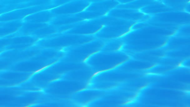 Light shining onto blue swimming pool — Stock Video