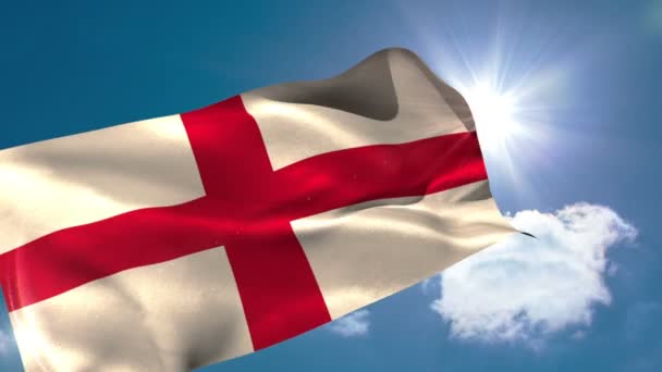 England national flag blowing — Stock Video