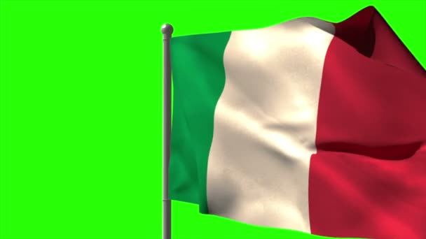Italië nationale vlag zwaaien — Stockvideo
