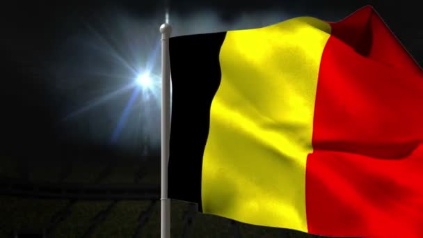 Belgien nationella flagga vajande — Stockvideo