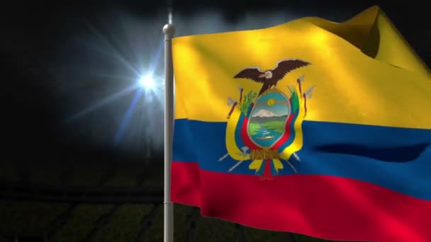 Bandera nacional de Ecuador ondeando — Vídeo de stock