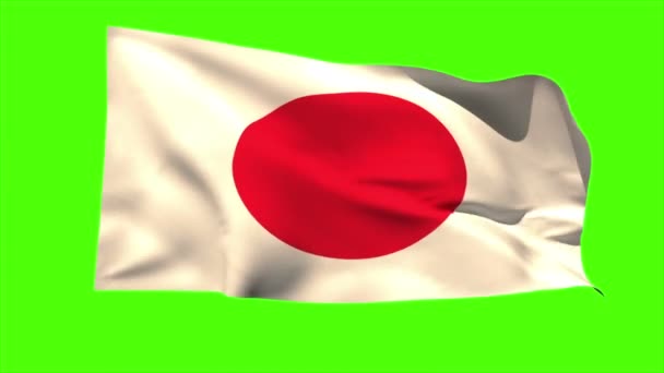 Japón bandera nacional que sopla — Vídeos de Stock