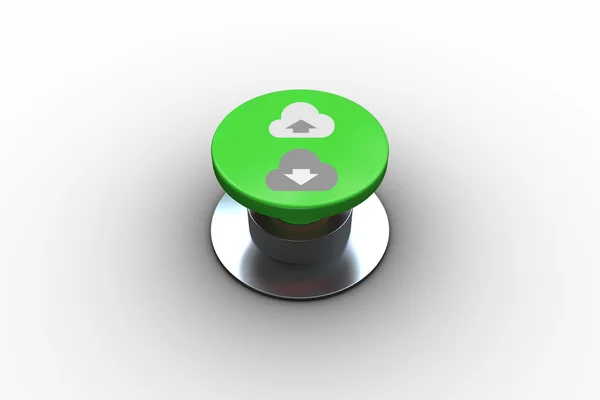 Cloud computing graphic on button — Stock Photo, Image