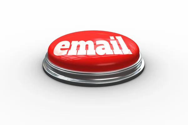 Email against digitally generated red push button — Stock Photo, Image