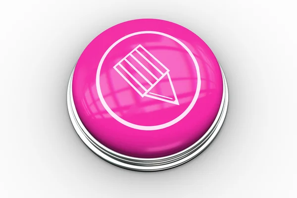 ピンクのボタン上に鉛筆グラフィック — ストック写真