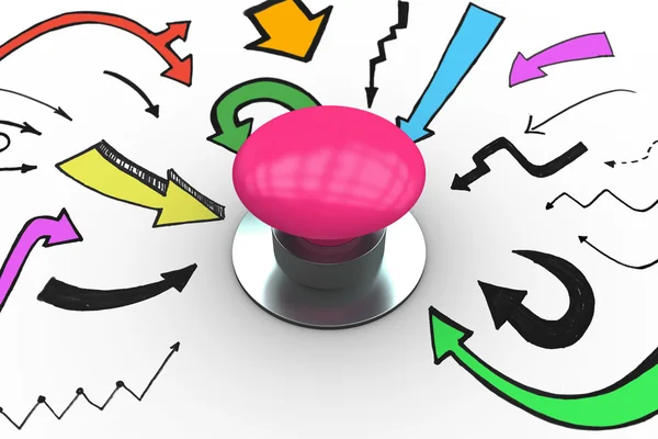 Pink push button — Stock Photo, Image