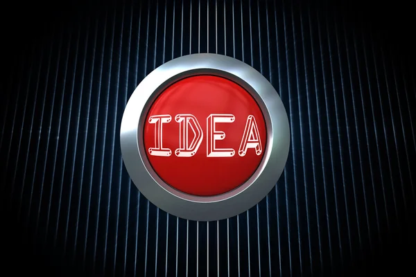 Idea on red push button — Stock Photo, Image