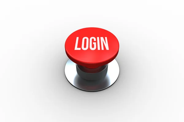 Login on red push button — Stock Photo, Image