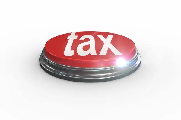 Tax against digitally generated red push button — Stock Photo, Image