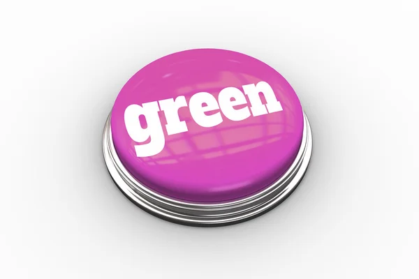 Green on shiny pink push button — Stock Photo, Image