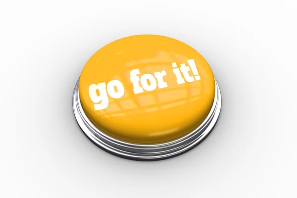 Go for it on shiny yellow push button — Stock Photo, Image