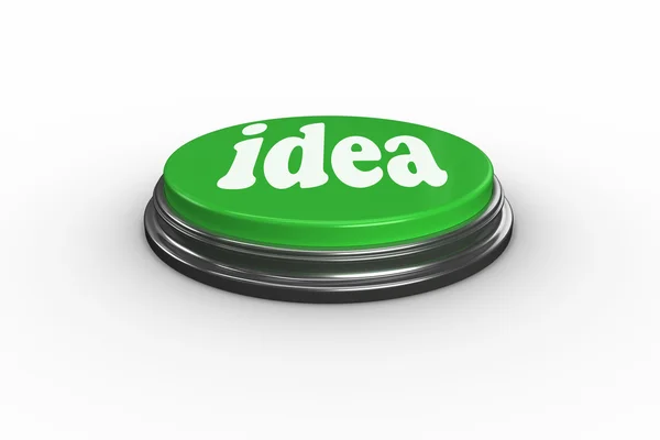 Idea on green push button — Stock Photo, Image