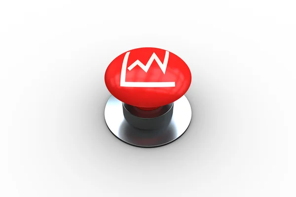 Graph graphic on red push button — Stock Photo, Image