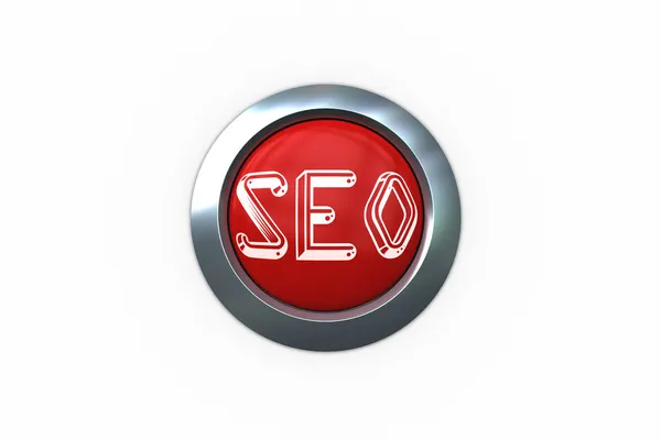 Seo on red push button — Stock Photo, Image