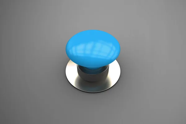 Push button against grey vignette — Stock Photo, Image