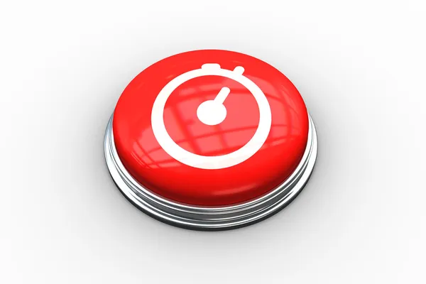 Composite image of stopwatch graphic on button — Stock Photo, Image