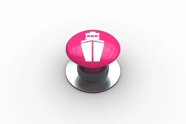 Корабль графический на розовой кнопке — стоковое фото