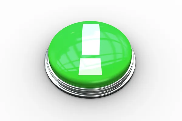 Exclamation mark graphic on button — Stock Photo, Image